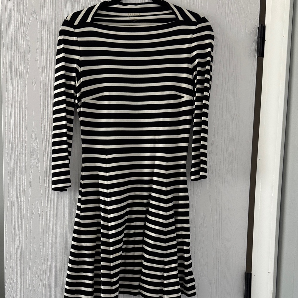 kate spade Black and White Striped Midi Dress
